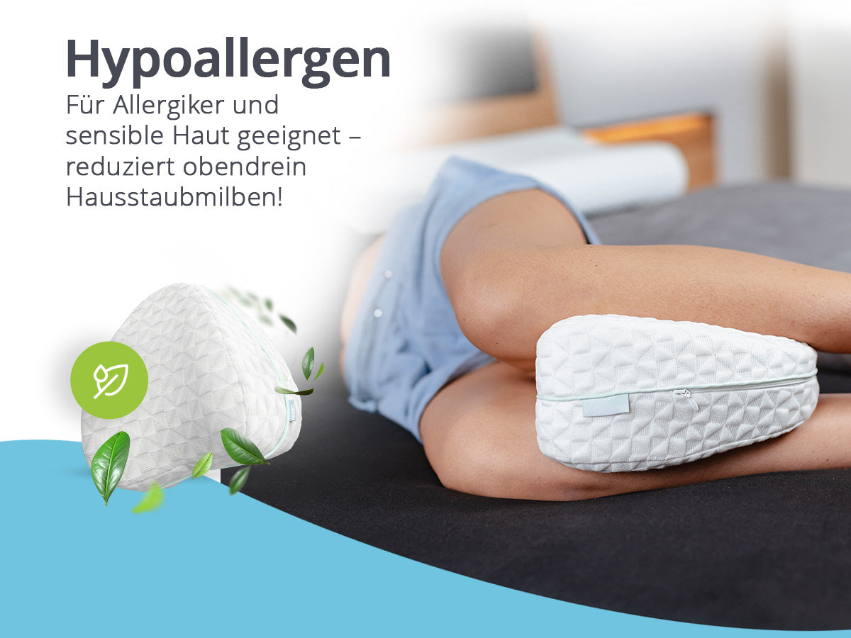 feela. Kniekissen zwischen den Knien – hypoallergen, für Allergiker und empfindliche Haut