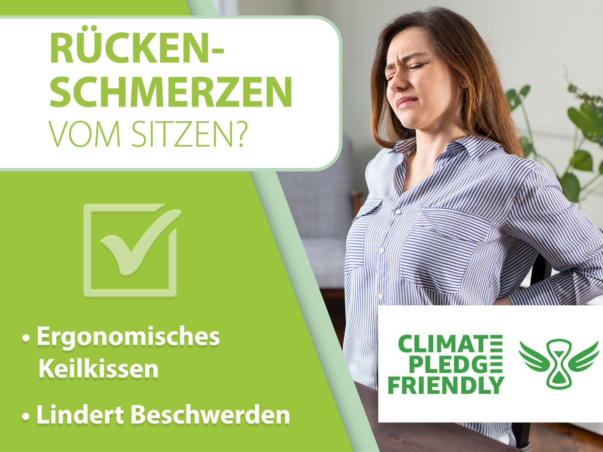 Thumbnail für ein Produktvideo zum orthopädischen Keilkissen von feela®, zeigt die vielfältigen Einsatzmöglichkeiten im Büro, zu Hause und während des Yoga.