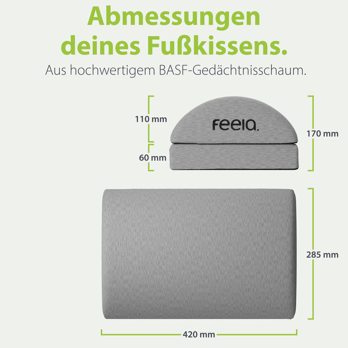 Fußstütze Abmessungen (Dunkelgrau)