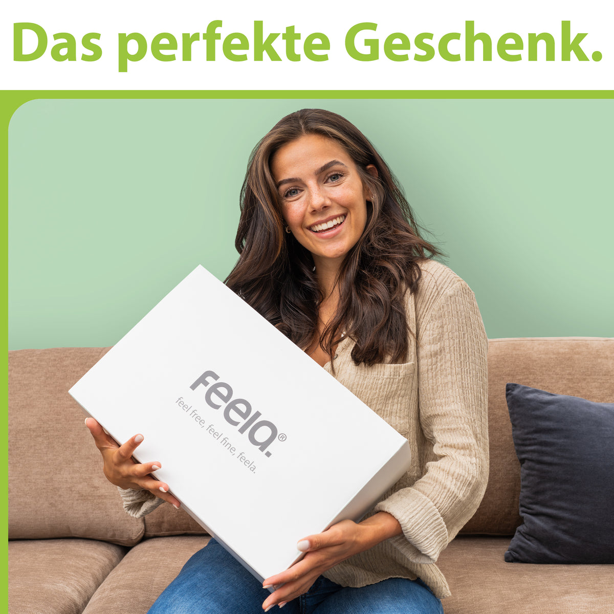 Ergonomische Fußstütze in weißer Geschenkbox mit Logo-Aufdruck