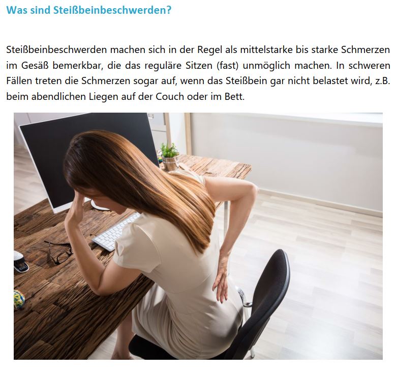 E-Book: Ratgeber bei Steißbeinbeschwerden - feela.®