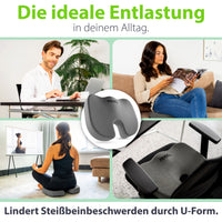 Orthopädisches Sitzkissen feela.® auf Bürostuhl – ergonomisches Sitzen