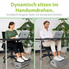 Ergonomische Fußstütze mit Wärmetasche: graue gepolsterte Fußablage.