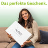 Fußstütze mit Wärmetasche in Geschenkbox, weißer Karton mit Logo