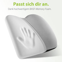 Memory Foam beim ergonomischen Auto-Rückenkissen von feela.
