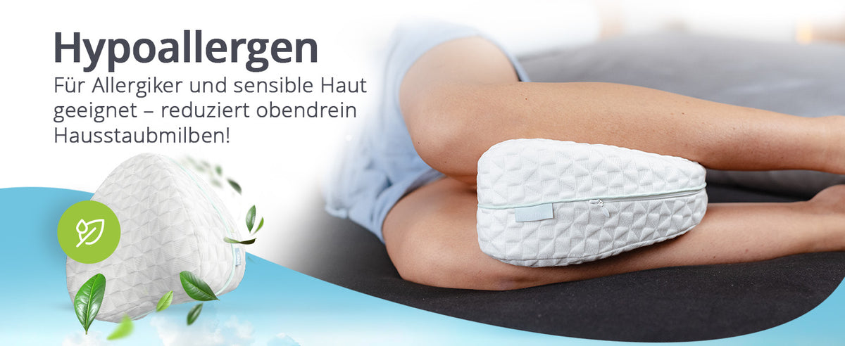 feela. Kniekissen zwischen den Knien – hypoallergen, für Allergiker und empfindliche Haut