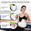 Weißes Kniekissen mit Wabenstruktur und abnehmbarem Bezug am Beispiel gezeigt