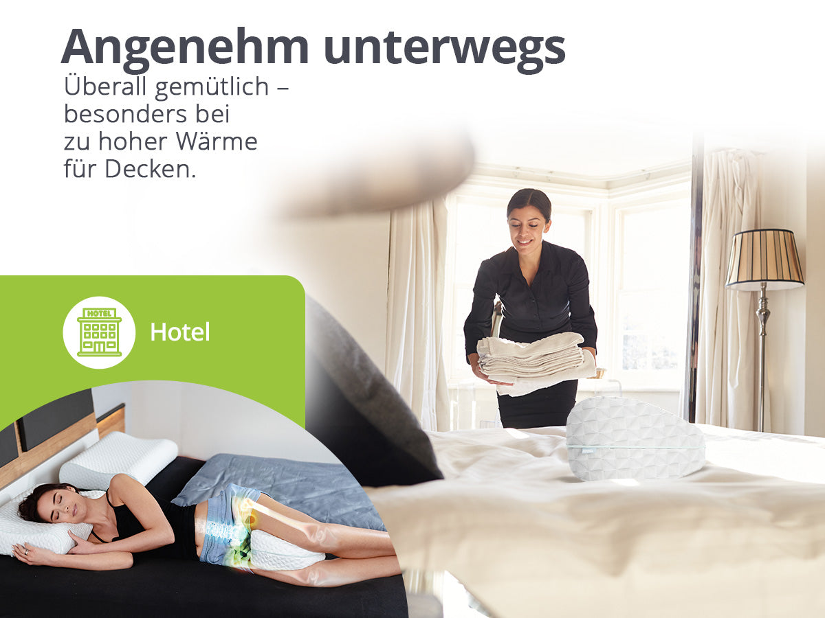 feela. Kniekissen für unterwegs, z. B. im Hotel