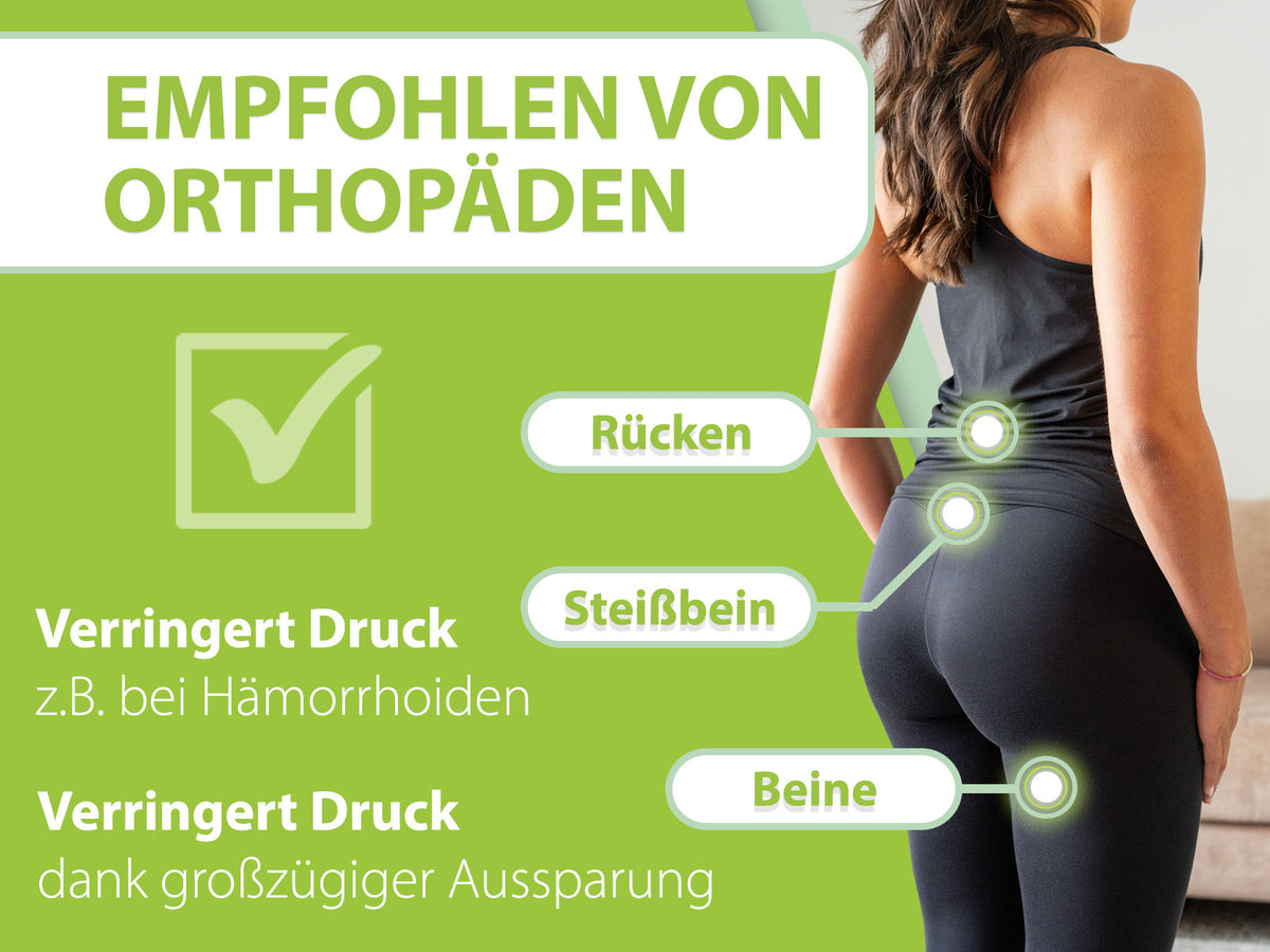 Bild eines Orthopäden, der den orthopädischen Stützring empfiehlt, ideal für Patienten mit Rücken- und Steißbeinschmerzen.