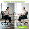 feela. Fußstütze Silber Vorher-Nachher: Ergonomische Fußerhöhung für gesunde Sitzhaltung & Rückenentlastung im Büro.