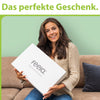 Ergonomische Fußstütze in weißer Geschenkbox mit Logo-Aufdruck