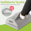 Gepolsterte Wärmetasche der Fußstütze, grau mit Futter, offene Schnittansicht