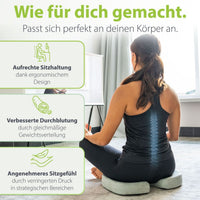 Orthopädisches Sitzkissen feela.® Schwarz – Seitenansicht Ergonomie-Form