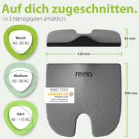 Orthopädisches Keilkissen, graues Sitzkissen mit U-förmiger Aussparung vorne