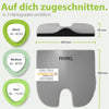 Orthopädisches Keilkissen aus grauem Polster mit Aussparung für besseren Sitz