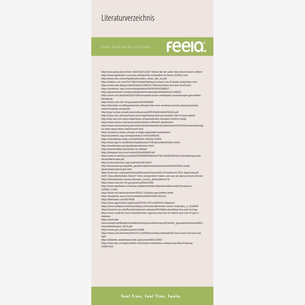 E-Book: Der ultimative Guide für mehr Gesundheit – Fakten übers Sitzen - feela.®